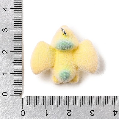 Flocking Opaque Resin Pendants RESI-G128-01F-1