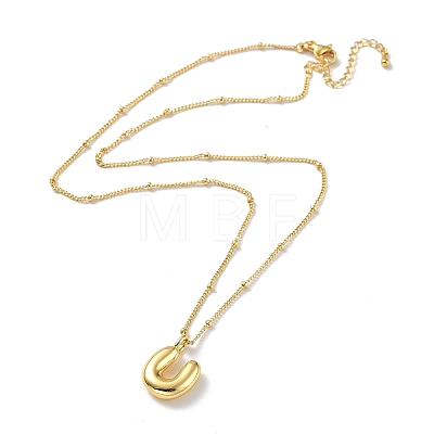 Initial Letter Brass Pendant Necklaces NJEW-A015-21G-U-1