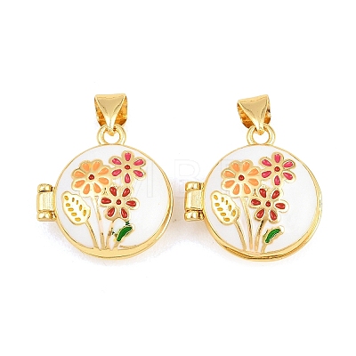 Brass Locket Pendants KK-D232-06G-1