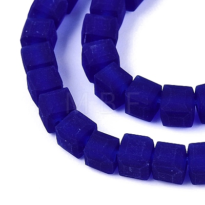 Transparent Frosted Glass Beads Strands GLAA-N072-01A-A14-1