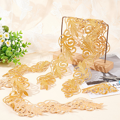 Fingerinspire 2M Polyester Embroidery Floral Trimming DIY-FG0003-80A-1