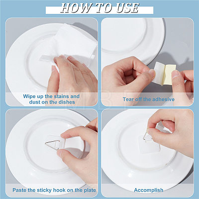 60Pcs Plastic Plate Hanger FIND-CP0001-10-1