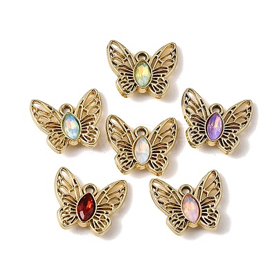 UV Plating Alloy Glass Pendants FIND-K032-31G-1