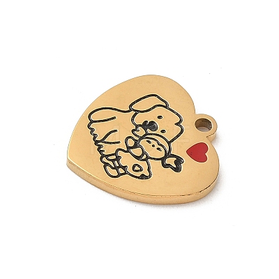 304 Stainless Steel Enamel Pendants STAS-I351-21G-04-1
