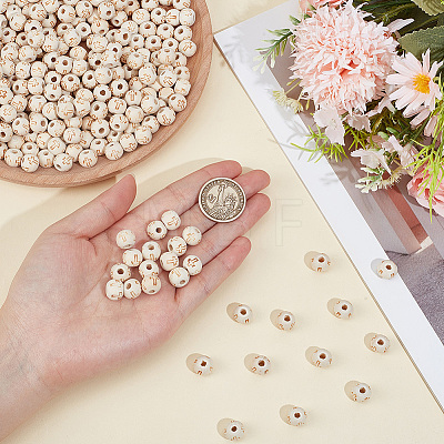 400Pcs Natural Round Wood Beads WOOD-PA0001-49-1
