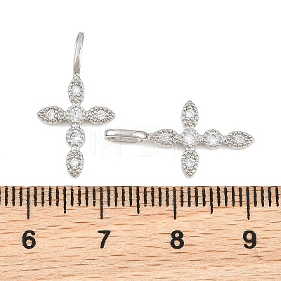 Brass Pave Clear Cubic Zirconia Pendants KK-CBA6A75-55A-P-1