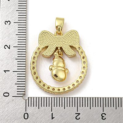 Christmas Brass Micro Pave Cubic Zirconia Pendant KK-H468-01F-01G-1