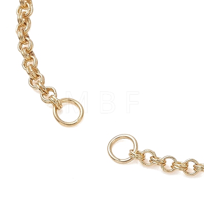 Brass Double Ring Link Chain Slider Bracelet Making AJEW-JB01508-1