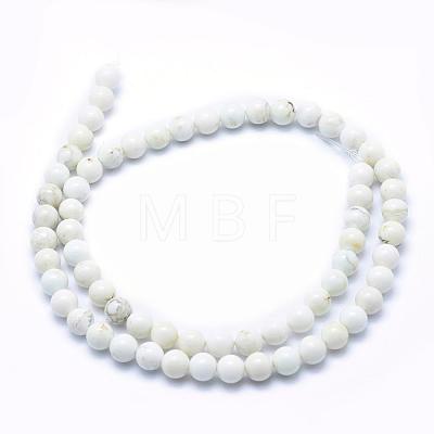 Natural Magnesite Beads Strands TURQ-G148-09-6mm-1