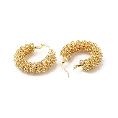 Brass Wire Mass Hoop Earrings for Women EJEW-G337-01G-1