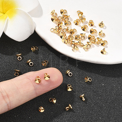 SHEGRACE Brass Bead Cap Bails XGRQ1U928-376G-1