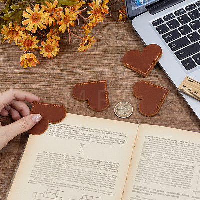 4Pcs Leather Bookmarks AJEW-CL0005-36-1