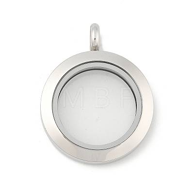 304 Stainless Steel Floating Locket Pendants X-STAS-E443-41P-03-1