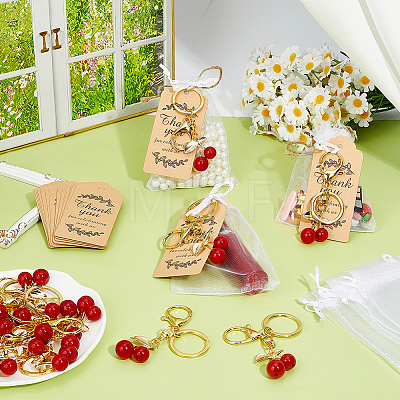 24Pcs Cherry Alloy & Resin Keychains KEYC-PH01615-1