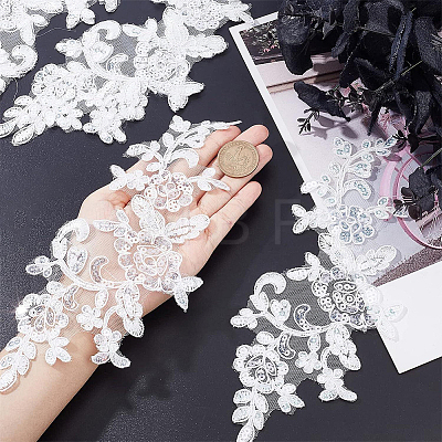 2Pairs Leaves Polyester Embroidery Ornaments Accessories DIY-GF0014-46A-1