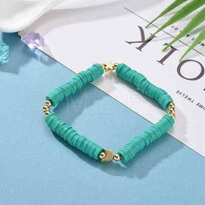 Handmade Polymer Clay Heishi Beads Stretch Bracelets BJEW-JB05621-05-1
