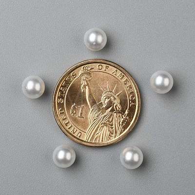 No Hole ABS Plastic Imitation Pearl Round Beads MACR-F033-7mm-24-1