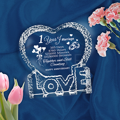 Heart with Word K9 Glass Figurines DJEW-WH0026-001-1