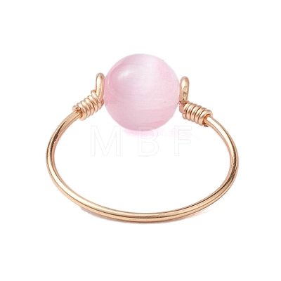 Round Natural Selenite Finger Rings RJEW-TA00127-1