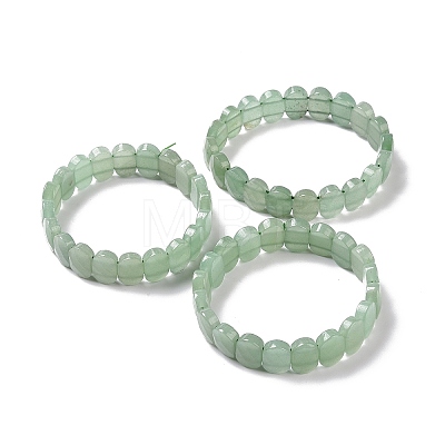 Natural Green Aventurine Oval Beaded Stretch Bracelet G-E010-01H-1