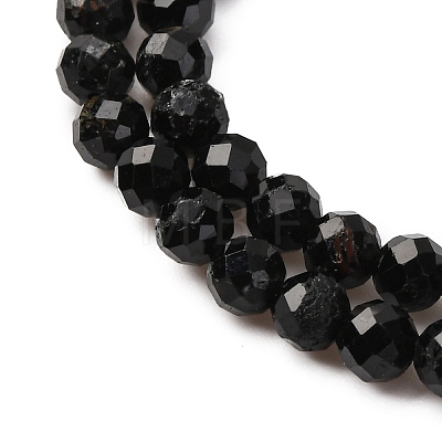 Natural Black Tourmaline Beads Strands G-D320-A04-4mm-1