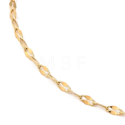304 Stainless Steel Dapped Chain Necklace for Women NJEW-G104-02G-1