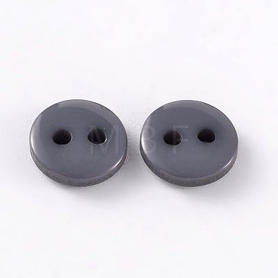 2-Hole Flat Round Resin Sewing Buttons for Costume Design BUTT-E119-18L-01-1