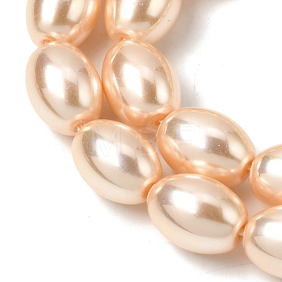 Electroplated Shell Pearl Beads Strands BSHE-B008-07C-1