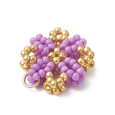 Glass Seed Beaded Pendants PALLOY-MZ01267-05-1