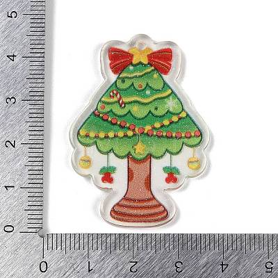 Christmas Theme Opaque Printed Acrylic Pendants SACR-S035-02A-1