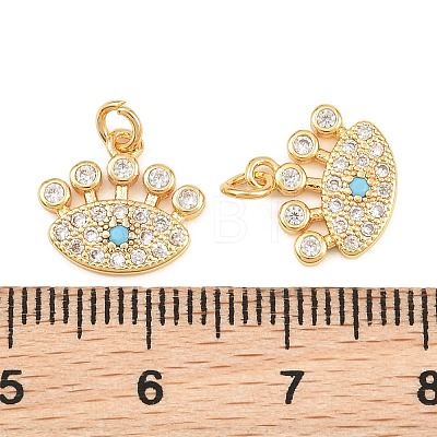 Brass Micro Pave Cubic Zirconia Charms KK-Q085-05A-G-1