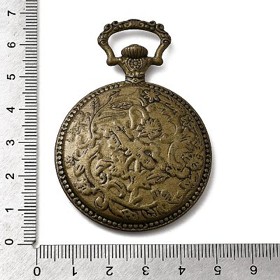 Flat Round Alloy Pendant Cabochon Settings PALLOY-J414B-AB-NF-1