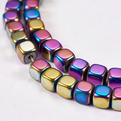 Electroplate Non-magnetic Synthetic Hematite Beads Strands X-G-J172-4x4mm-03-1