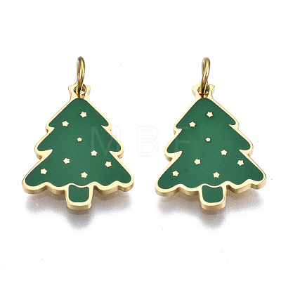 316 Surgical Stainless Steel Enamel Pendants X-STAS-S116-338G-1