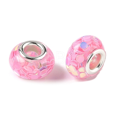 Transparent Resin Rondelle European Beads RESI-S023-17-1