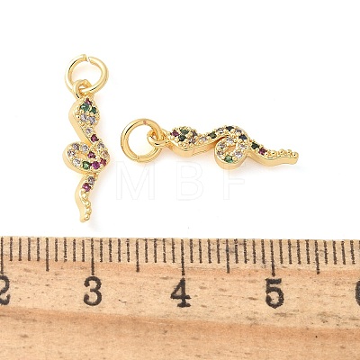 Brass Micro Pave Cubic Zirconia Charms KK-U056-35G-1