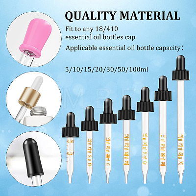 14Pcs 7 Style Straight Tip Glass Droppers AJEW-BC0003-86-1
