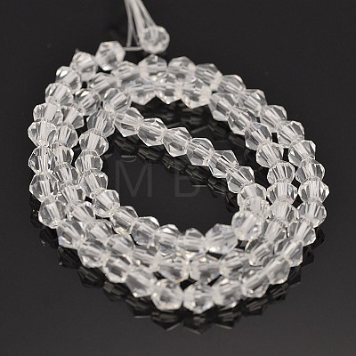 Faceted Bicone Glass Beads Strands X-EGLA-P016-4mm-01-1
