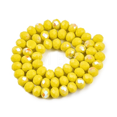 Electroplate Opaque Solid Color Glass Beads Strands EGLA-A044-P8mm-L04-1