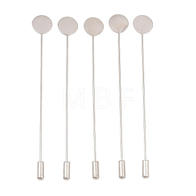 Brass Stick Lapel Pins with Round Pad Tray KK-A301-01P-1