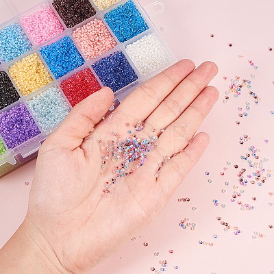   Grade A Transparent Glass Seed Beads SEED-PH0012-01-1