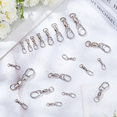 GOMAKERER 40Pcs 8 Styles Brass & 304 Stainless Steel Fishing Fast Snap Clips FIND-GO0001-20-1