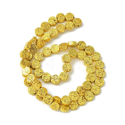 Electroplated Natural Lava Rock Beads Strands G-I360-M01-01-1