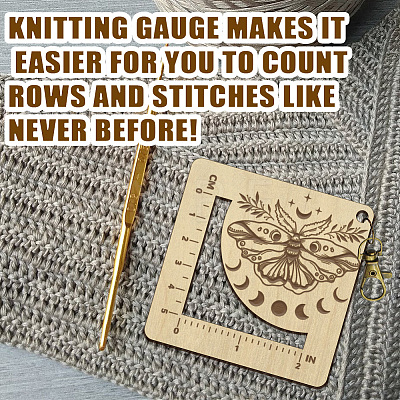 Wooden Square Frame Crochet Ruler DIY-WH0536-005-1