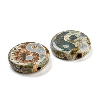 Natural Agate Yin-yang Beads G-Q006-04A-1
