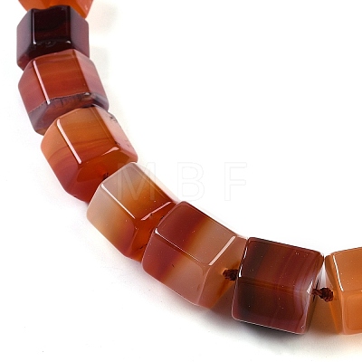 Natural Red Agate Hexagon Prism Graduated Beaded Necklaces for Women Men NJEW-K388-03O-1