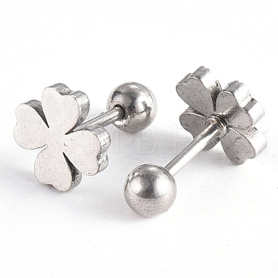 201 Stainless Steel Barbell Cartilage Earrings EJEW-R147-13-1
