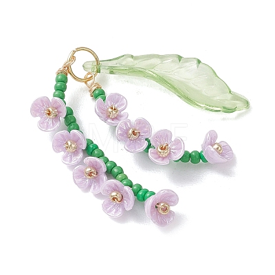 Glass Seed Beaded Pendants PALLOY-MZ01249-1