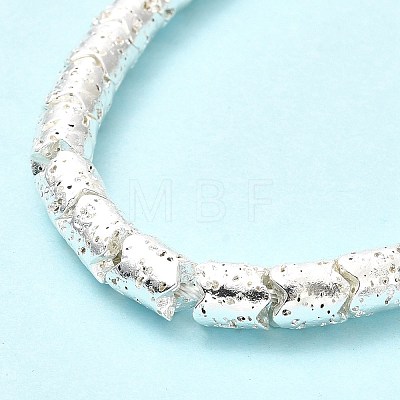 Electroplated Natural Lava Rock Beads Strands G-G984-03S-1
