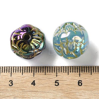 Golden Metal Enlaced Opaque Acrylic Beads OACR-H040-08-1